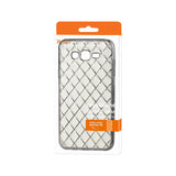 REIKO SAMSUNG GALAXY J7 FLEXIBLE 3D RHOMBUS PATTERN TPU CASE WITH SHINY FRAME IN CLEAR