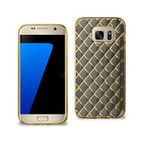 REIKO SAMSUNG GALAXY S7 FLEXIBLE 3D RHOMBUS PATTERN TPU CASE WITH SHINY FRAME IN BLACK
