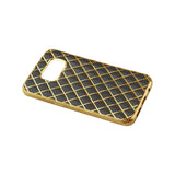 REIKO SAMSUNG GALAXY S7 FLEXIBLE 3D RHOMBUS PATTERN TPU CASE WITH SHINY FRAME IN BLACK