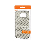REIKO SAMSUNG GALAXY S7 FLEXIBLE 3D RHOMBUS PATTERN TPU CASE WITH SHINY FRAME IN CLEAR