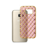 REIKO SAMSUNG GALAXY S7 FLEXIBLE 3D RHOMBUS PATTERN TPU CASE WITH SHINY FRAME IN PINK