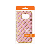 REIKO SAMSUNG GALAXY S7 FLEXIBLE 3D RHOMBUS PATTERN TPU CASE WITH SHINY FRAME IN PINK