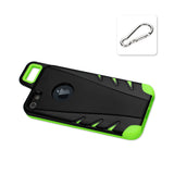 REIKO IPHONE 5/5S/SE DROPPROOF WORKOUT HYBRID CASE WITH HOOK IN BLACK GREEN