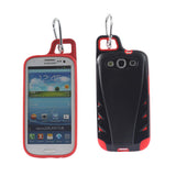 REIKO SAMSUNG GALAXY S3 DROPPROOF WORKOUT HYBRID CASE WITH HOOK IN BLACK RED