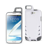 REIKO SAMSUNG GALAXY NOTE 2 DROPPROOF WORKOUT HYBRID CASE WITH HOOK IN WHITE GREY