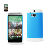 REIKO HTC ONE M8 HYBRID CASE WITH CARD HOLDER IN WHITE BLUE
