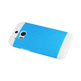 REIKO HTC ONE M8 HYBRID CASE WITH CARD HOLDER IN WHITE BLUE