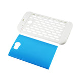 REIKO HTC ONE M8 HYBRID CASE WITH CARD HOLDER IN WHITE BLUE