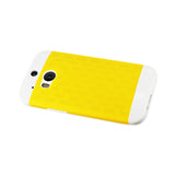 REIKO HTC ONE M8 HYBRID CASE WITH CARD HOLDER IN WHITE YELLOW