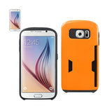 REIKO SAMSUNG GALAXY S6 CANDY SHIELD CASE WITH CARD HOLDER IN ORANGE