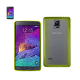 REIKO SAMSUNG GALAXY NOTE 4 CLEAR BACK FRAME BUMPER CASE IN GREEN