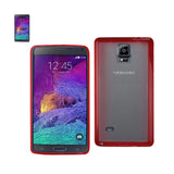 REIKO SAMSUNG GALAXY NOTE 4 CLEAR BACK FRAME BUMPER CASE IN RED