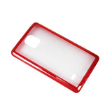 REIKO SAMSUNG GALAXY NOTE 4 CLEAR BACK FRAME BUMPER CASE IN RED