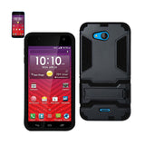 REIKO KYOCERA HYDRO WAVE HYBRID METALLIC CASE WITH KICKSTAND IN BLACK