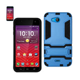 REIKO KYOCERA HYDRO WAVE HYBRID METALLIC CASE WITH KICKSTAND IN BLACK BLUE