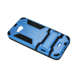 REIKO KYOCERA HYDRO WAVE HYBRID METALLIC CASE WITH KICKSTAND IN BLACK BLUE
