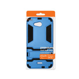 REIKO KYOCERA HYDRO WAVE HYBRID METALLIC CASE WITH KICKSTAND IN BLACK BLUE