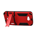 REIKO KYOCERA HYDRO WAVE HYBRID METALLIC CASE WITH KICKSTAND IN BLACK RED