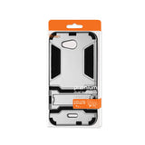 REIKO KYOCERA HYDRO WAVE HYBRID METALLIC CASE WITH KICKSTAND IN BLACK SILVER