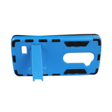 REIKO LG LEON HYBRID METALLIC CASE WITH KICKSTAND IN BLACK BLUE