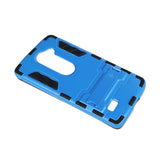 REIKO LG LEON HYBRID METALLIC CASE WITH KICKSTAND IN BLACK BLUE