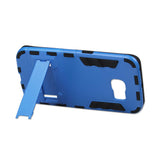 REIKO SAMSUNG GALAXY S6 EDGE HYBRID METALLIC CASE WITH KICKSTAND IN BLACK BLUE