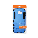 REIKO SAMSUNG GALAXY S6 EDGE HYBRID METALLIC CASE WITH KICKSTAND IN BLACK BLUE