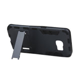 REIKO SAMSUNG GALAXY S6 EDGE HYBRID METALLIC CASE WITH KICKSTAND IN BLACK NAVY