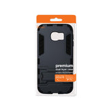 REIKO SAMSUNG GALAXY S6 EDGE HYBRID METALLIC CASE WITH KICKSTAND IN BLACK NAVY