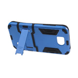 REIKO ZTE OVERTURE 2 HYBRID METALLIC CASE WITH KICKSTAND IN BLACK BLUE