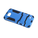 REIKO ZTE OVERTURE 2 HYBRID METALLIC CASE WITH KICKSTAND IN BLACK BLUE