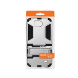 REIKO ZTE OVERTURE 2 HYBRID METALLIC CASE WITH KICKSTAND IN BLACK SILVER