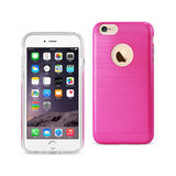 REIKO IPHONE 6 PLUS/ 6S PLUS HYBRID METAL BRUSHED TEXTURE CASE IN HOT PINK