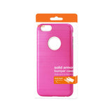 REIKO IPHONE 6 PLUS/ 6S PLUS HYBRID METAL BRUSHED TEXTURE CASE IN HOT PINK