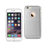 REIKO IPHONE 6 PLUS/ 6S PLUS HYBRID METAL BRUSHED TEXTURE CASE IN SILVER
