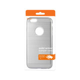 REIKO IPHONE 6 PLUS/ 6S PLUS HYBRID METAL BRUSHED TEXTURE CASE IN SILVER
