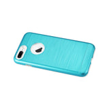 REIKO IPHONE 7 PLUS HYBRID METAL BRUSHED TEXTURE CASE IN BLUE