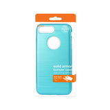 REIKO IPHONE 7 PLUS HYBRID METAL BRUSHED TEXTURE CASE IN BLUE