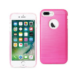 REIKO IPHONE 7 PLUS HYBRID METAL BRUSHED TEXTURE CASE IN HOT PINK