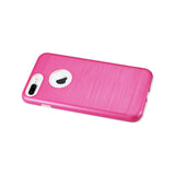 REIKO IPHONE 7 PLUS HYBRID METAL BRUSHED TEXTURE CASE IN HOT PINK