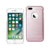 REIKO IPHONE 7 PLUS HYBRID METAL BRUSHED TEXTURE CASE IN ROSE GOLD
