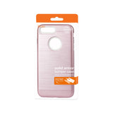 REIKO IPHONE 7 PLUS HYBRID METAL BRUSHED TEXTURE CASE IN ROSE GOLD