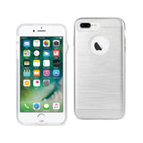 REIKO IPHONE 7 PLUS HYBRID METAL BRUSHED TEXTURE CASE IN SILVER