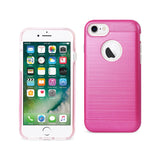 REIKO IPHONE 7 HYBRID METAL BRUSHED TEXTURE CASE IN HOT PINK