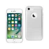 REIKO IPHONE 7 HYBRID METAL BRUSHED TEXTURE CASE IN SILVER