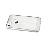 REIKO IPHONE 7 HYBRID METAL BRUSHED TEXTURE CASE IN SILVER