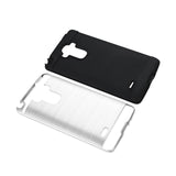 REIKO LG G STYLO HYBRID METAL BRUSHED TEXTURE CASE IN WHITE