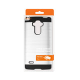 REIKO LG G STYLO HYBRID METAL BRUSHED TEXTURE CASE IN WHITE