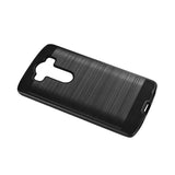 REIKO LG V10 HYBRID METAL BRUSHED TEXTURE CASE IN BLACK