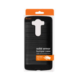 REIKO LG V10 HYBRID METAL BRUSHED TEXTURE CASE IN BLACK